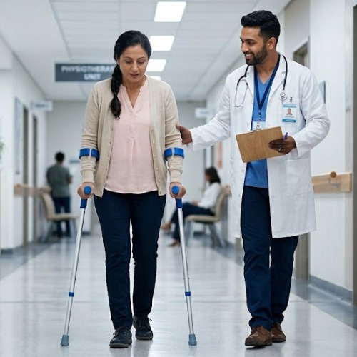 Knee pain treatment image explaining when to exercise or rest depending on injury type and underlying condition